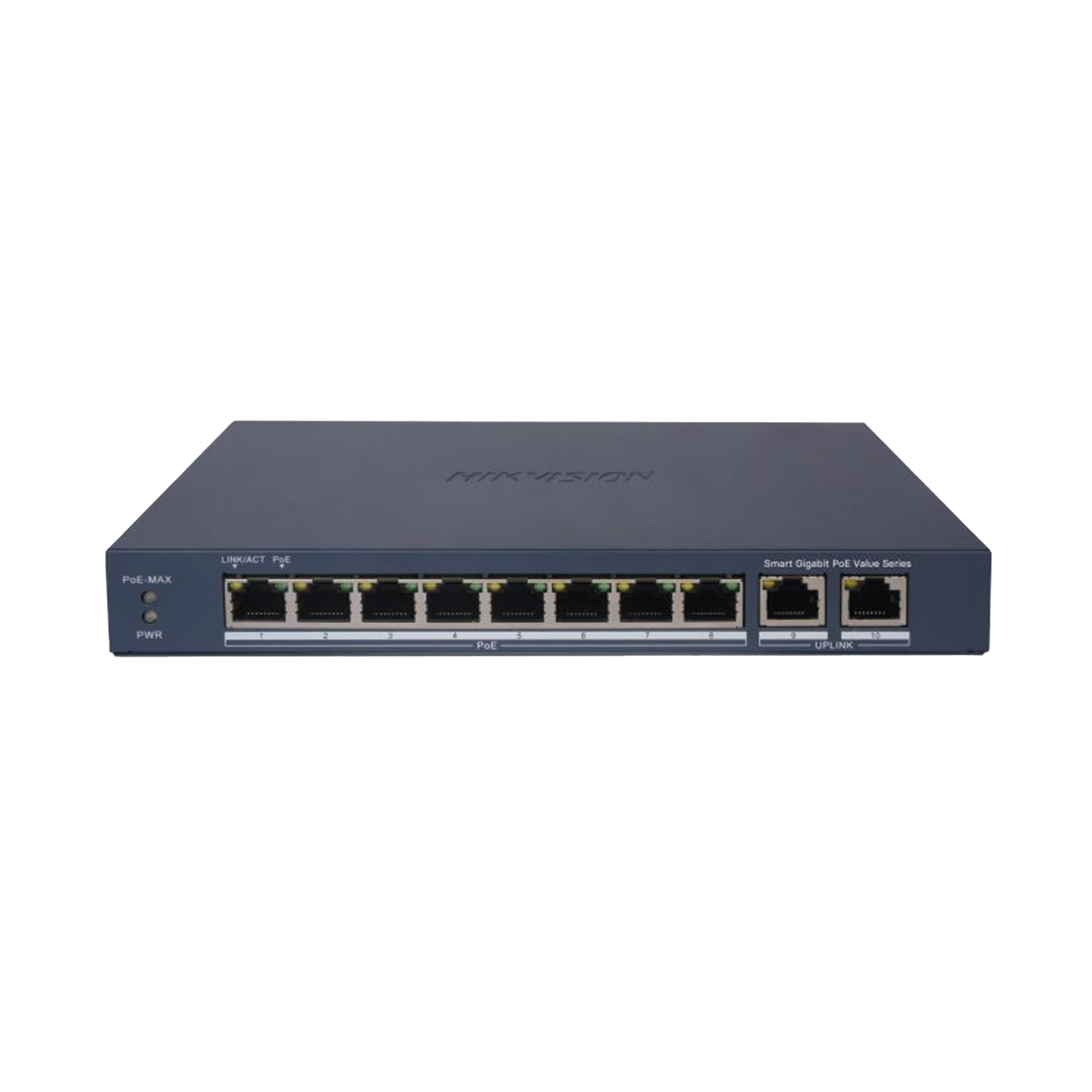 DS-3E1510P-EI/M|Switch Gigabit PoE+ / Administrable / 8 Puertos 1000 Mbps PoE+ / 2 Puertos 1000 Mbps de Uplink / Configuración Remota desde Hik-PartnerPro / Modo Extendido hasta 300 Metros / 60 W